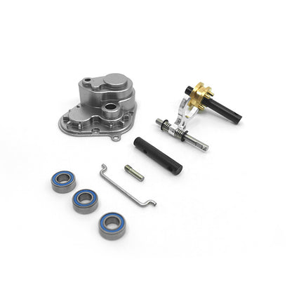 Metall-Frontluftgitter-Haubenstange, 2,8-Zoll-Nabe, verbesserte Wellen und Gehäuse für das Verteilergetriebe für 1/6 CAPO RC SIXER1 Crawler-Automodell