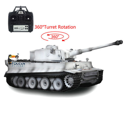 Henglong 1/16 TK7.0 German Tiger I RTR RC Tank 3818 with 360 Degrees Turret Infrared Combat Smoke BB Unit Metal Tracks Sprockets