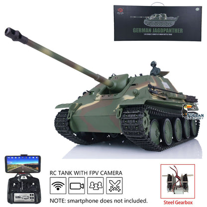 Henglong 1/16 TK7.0 Plastic German Jadpanther 3869 RTR RC Tank FPV Infrared Combat BB Unit Smoke Steel Gearbox Metal Barrel
