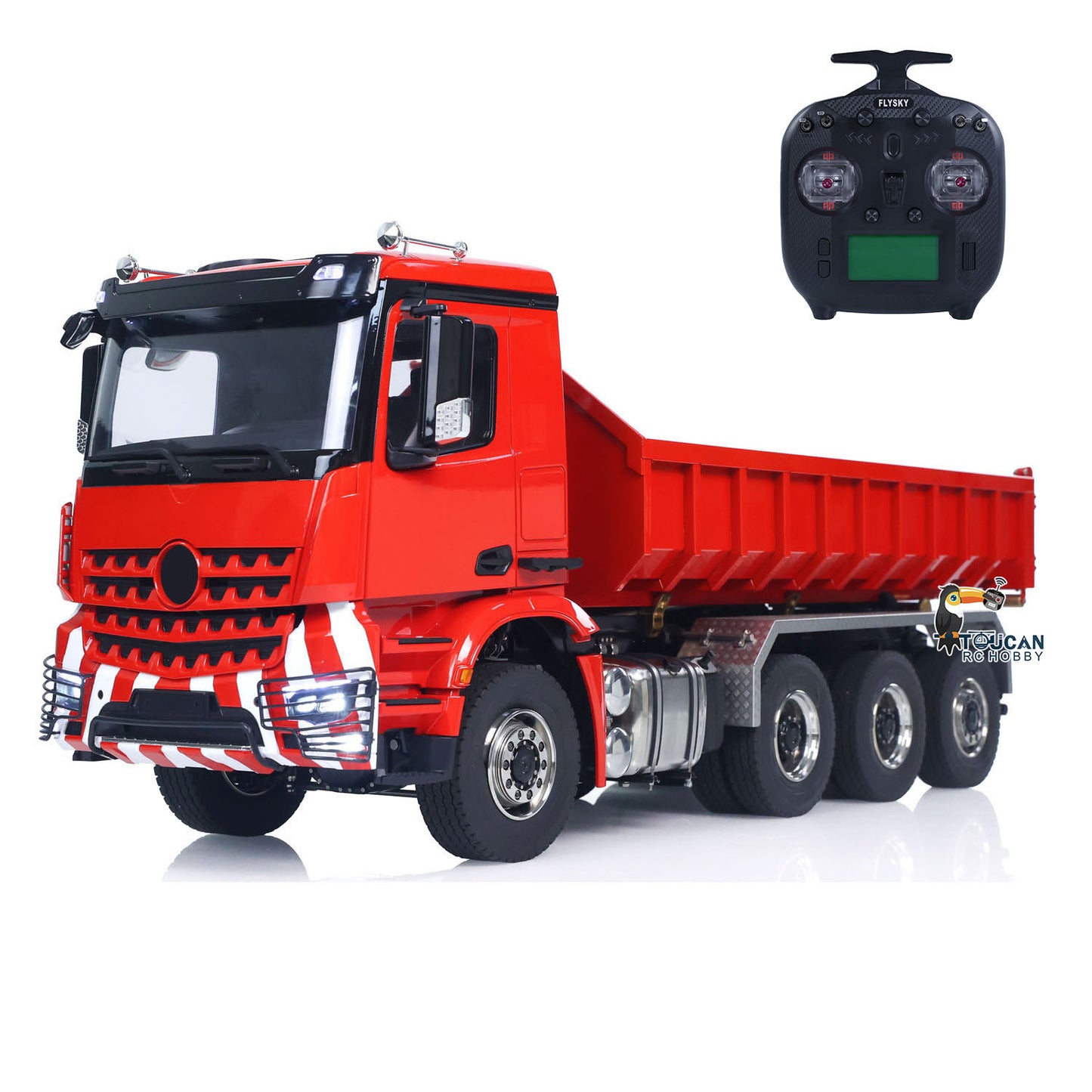 1/14 8x8 RC Hydraulischer Roll-On-Vollkipper Fernbedienungs-Dumper-Auto-Simulationsmodell PNP-Version Licht-Soundsystem
