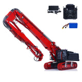 In Stock CUT 1/14 K970-300 Metal RC Hydraulic Excavators Model Remote Control Demolition Machine 5048 Brushless Motor CNC Alloy Chassis