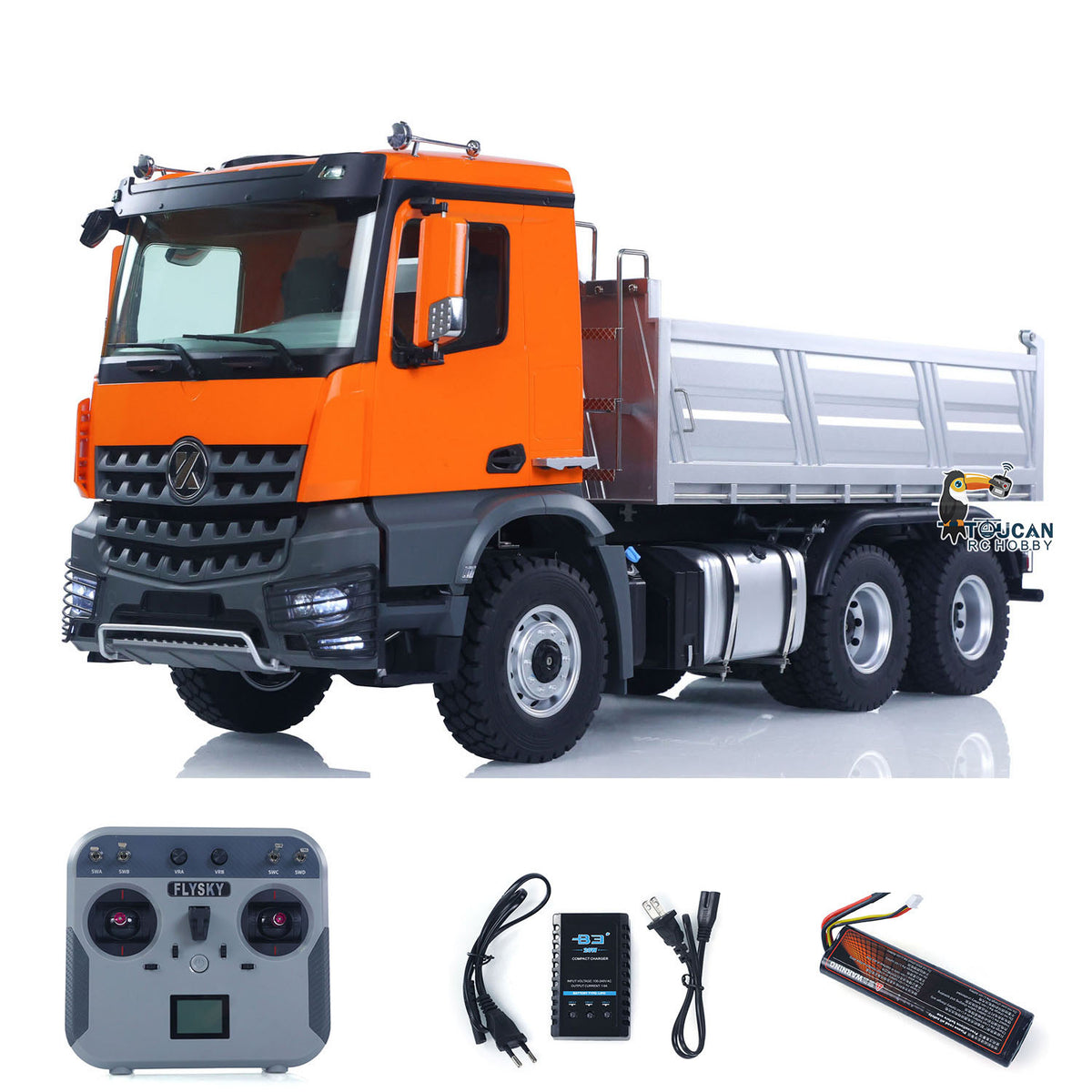 €80 OFF 11.11 BIG SALE 1/14 Kabolite 5702 RC Construction Dump Truck 6x6 Remote Control Tipper Vehicle Electric Lift Bed 2-Speed Gearbox Light Sound