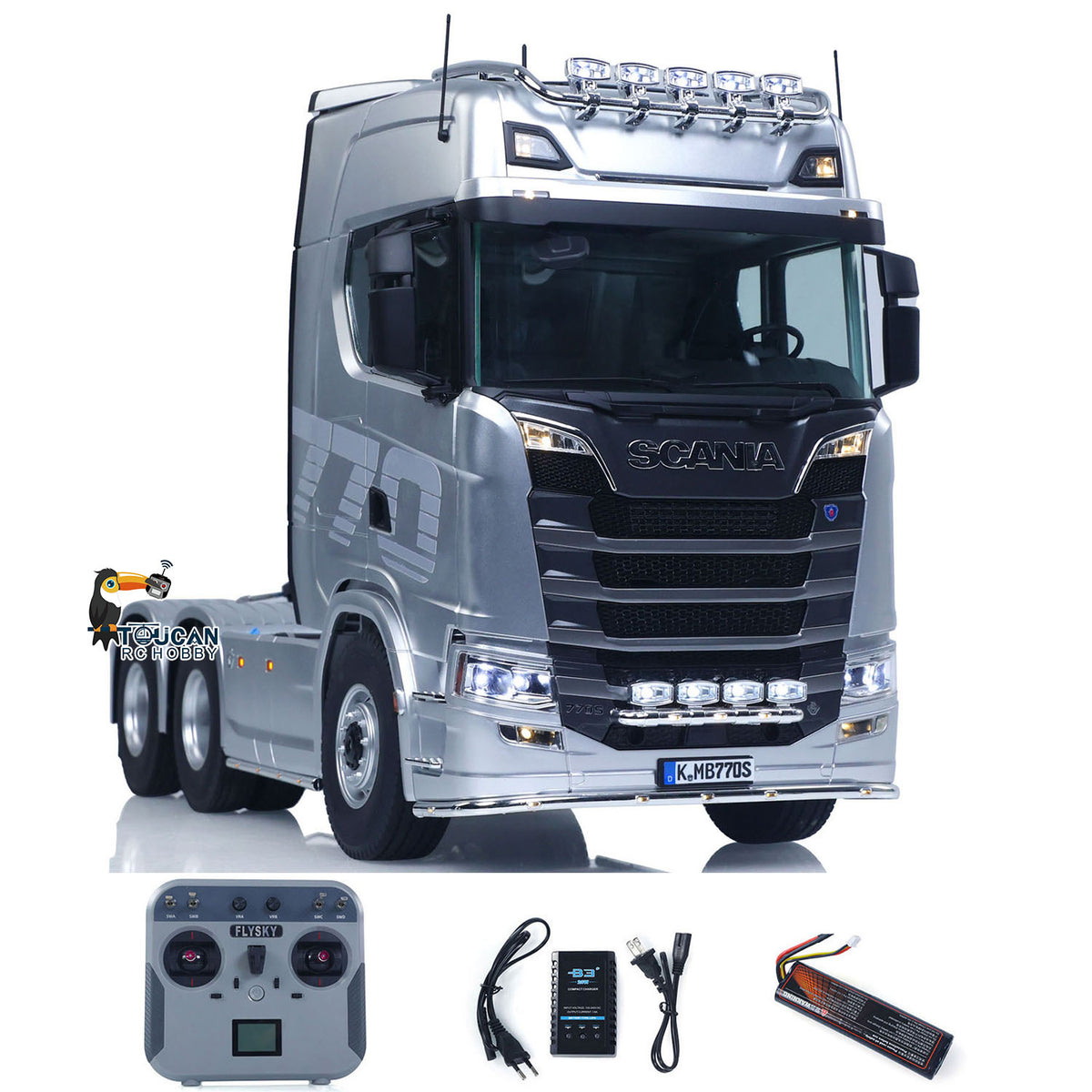 KABOLITE 1/14 770S 100 RC Sattelzugmaschine 6x6 Ferngesteuertes LKW Auto 2-Gang-Getriebe Differentialsperre Akku Funk RTR Modell