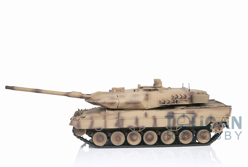2,4G Henglong 1/16 Maßstab TK7.0 Upgrade FPV Leopard2A6 RC RTR Tank 3889 360 Barrel Rückstoß Metallketten Kettenräder Leiträder