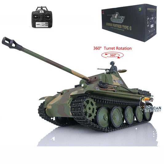 Henglong Plastic 1/16 TK7.0 3879/3878 German Panther G Soviet KV-1 RTR RC Tank 360 Degrees Turret Infrared Combat BB Smoke Metal Barrel