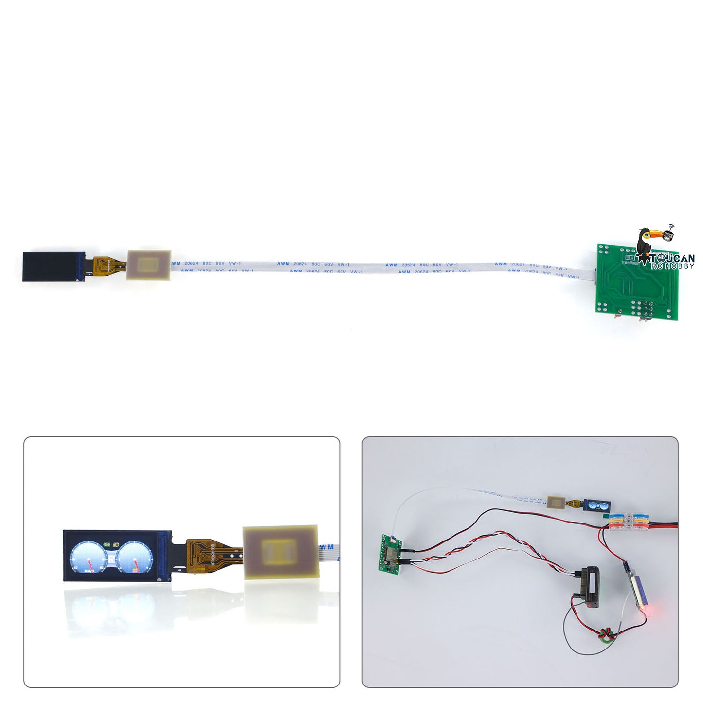 Integriertes LCD-Kombiinstrument-Display für RC-Sattelzugmaschinen, hydraulische Muldenkipper, Raupenfahrzeuge, Geländefahrzeuge im DIY-Maßstab