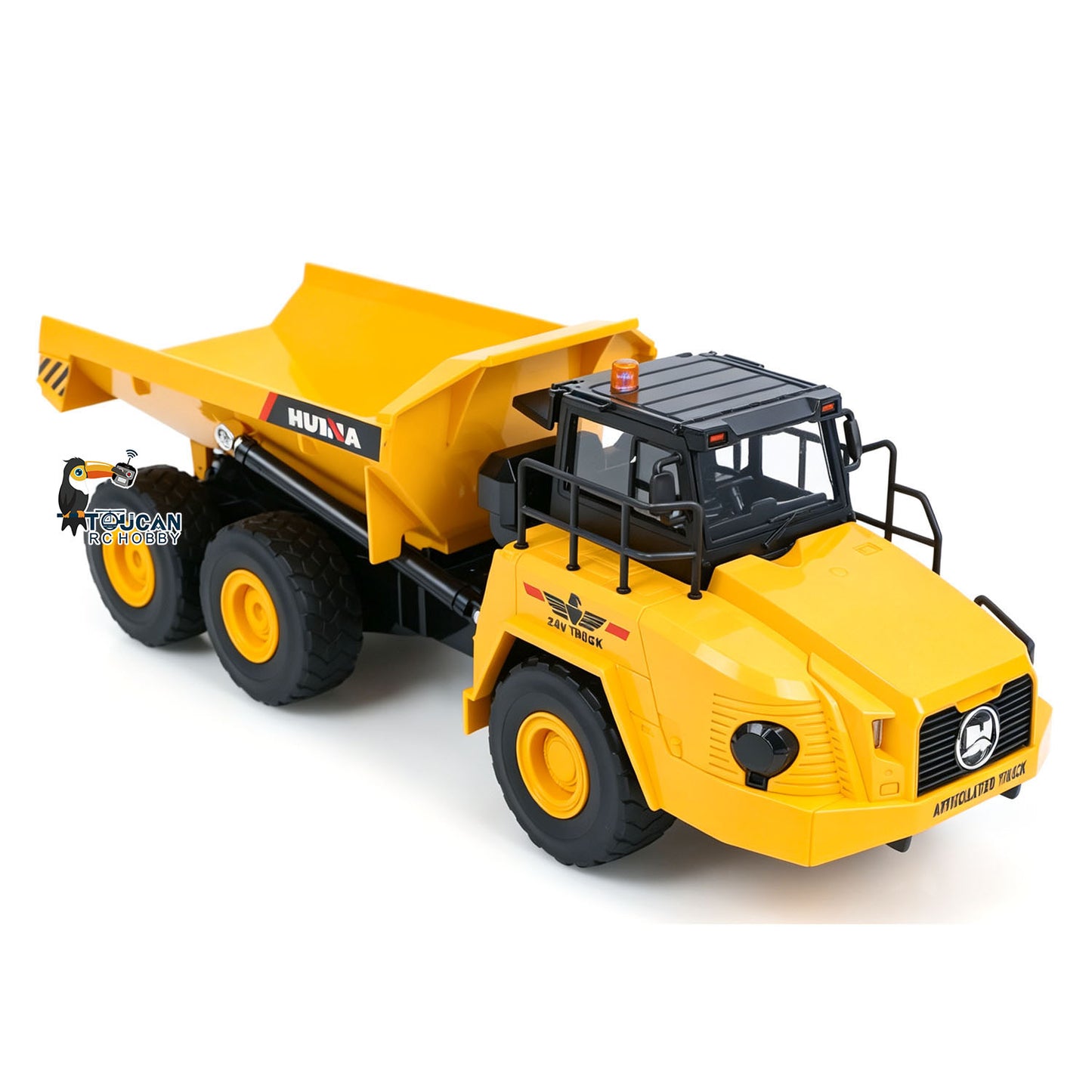 HUINA 1/16 Half Metal Electric Remote Control Dump Truck 553 RC Construction Vehicle Tipper Lights Sounds Effect RTR Model