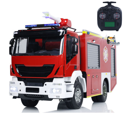 1/14 RC Feuerwehrauto 4x2 Zusammengebautes Rettungsfahrzeug 2-Gang-Getriebe Licht Sound Lackiertes Fahrzeug 