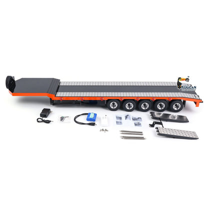 TOUCAN RC HOBBY 1:14 5-axle Metal Trailer Electric Tailgate Legs for RC Tractor Car Trucks Model