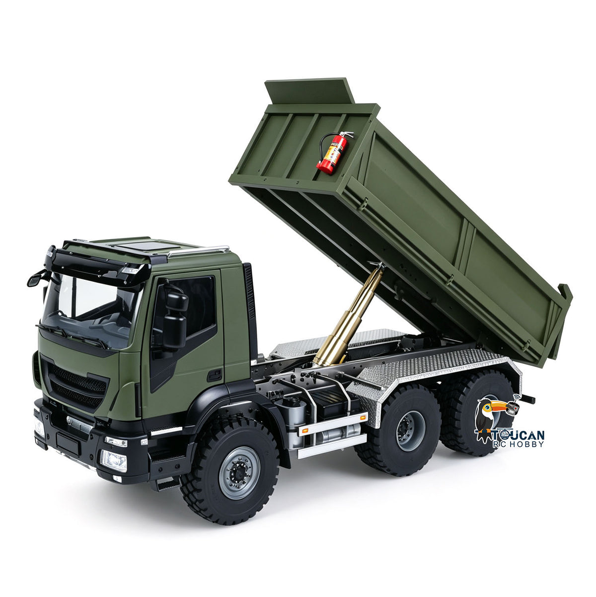 TOUCAN RC HOBBY 2-Speed MD 1/14 6x6 Metal Remote Control Hydraulic Dump Truck RC Tipper Diff Locks Radio Light Sound Battery Charger RTR Model