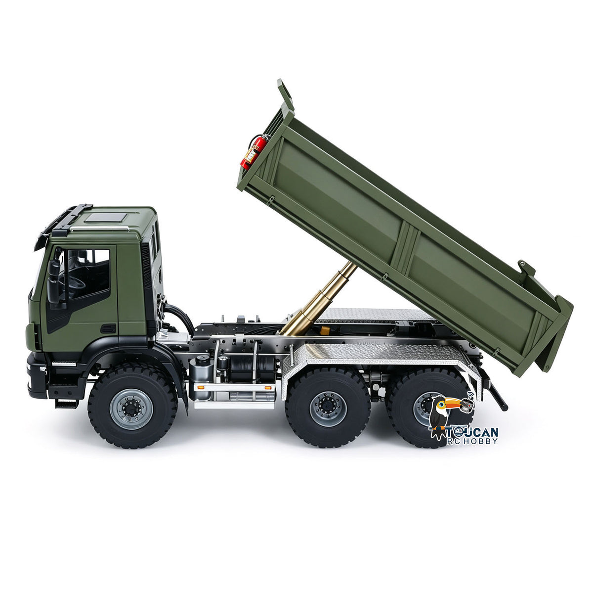 TOUCAN RC HOBBY MD 1/14 6*6 Metal Radio Control Hydraulic Dump Truck 2-Speed Gearbox RC Tipper Model Differential Locks Radio Light Sound System