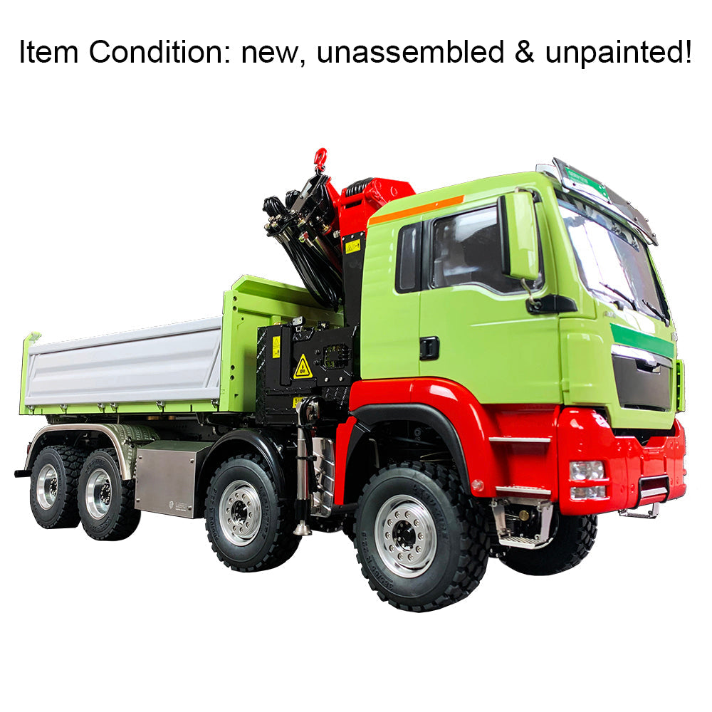 TOUCAN RC HOBBY LESU 8X8 RC Hydraulic 3-Ways Dump Truck 1/14 for Remote Control Crane Tipper