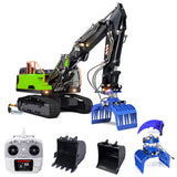 MTM EC380 1/14 Metal RC Hydraulic Excavator 6 Way Valve Quick Release Coupler T12D Radio Controller for Construction Collectors