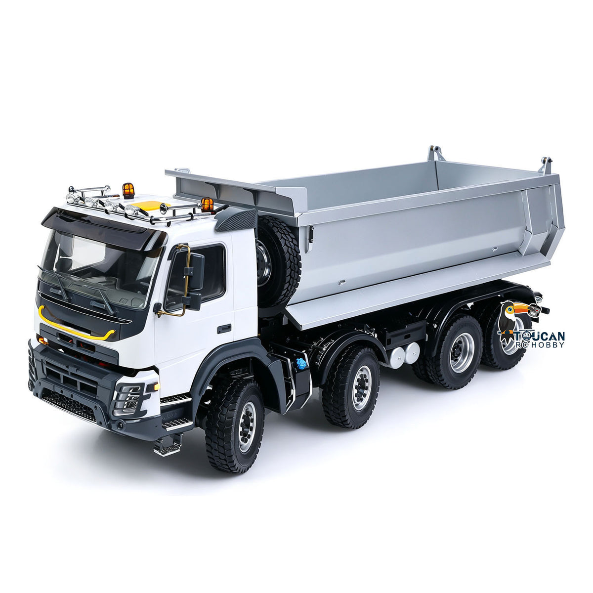 TOUCAN RC HOBBY JDM 1/14 Metal RC Hydraulic Dumper 8x8 Dump Truck Remote Control Tipper 2Speed Gearbox Differential Axle JDM-65D