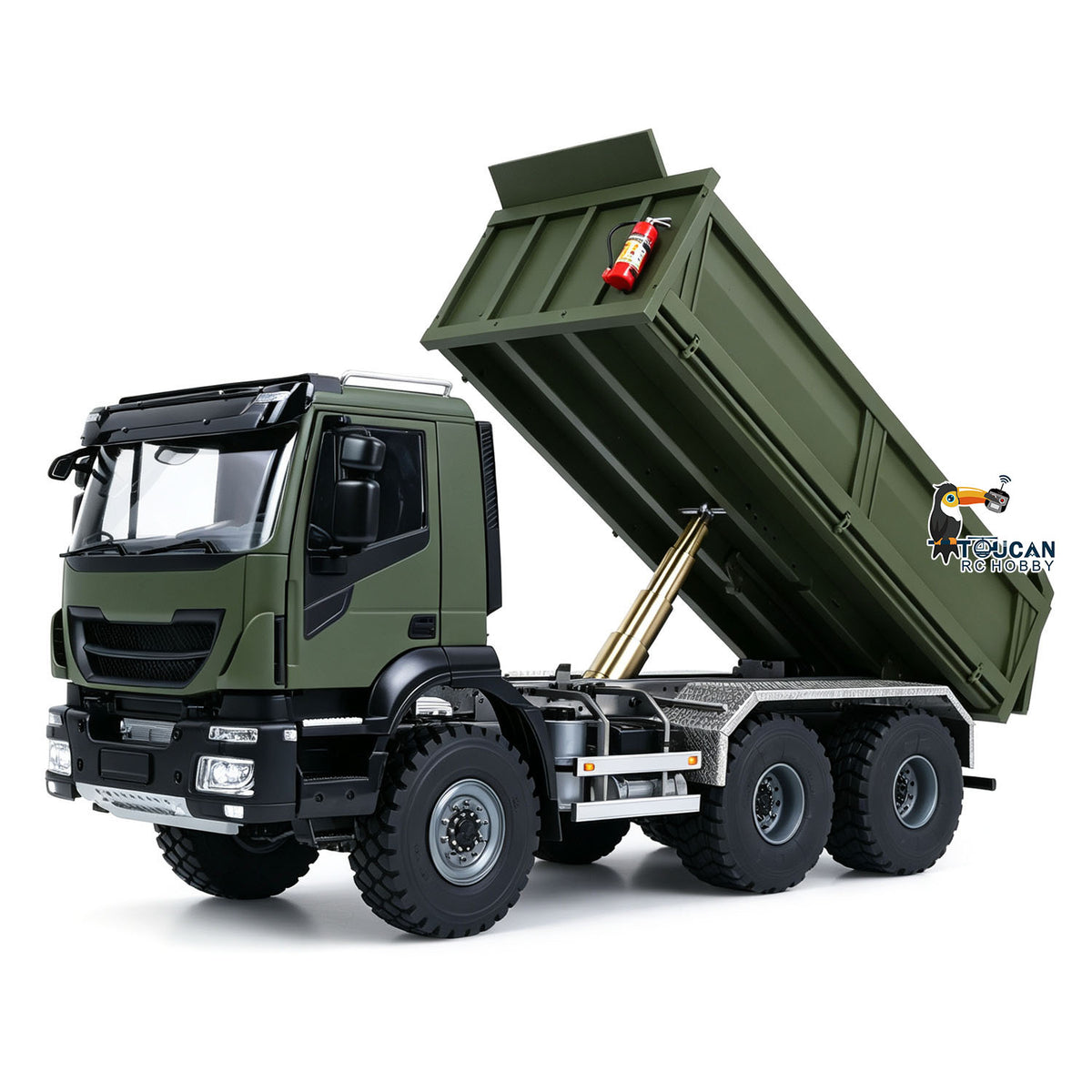 TOUCAN RC HOBBY MD 1/14 6*6 Metal Radio Control Hydraulic Dump Truck 2-Speed Gearbox RC Tipper Model Differential Locks Radio Light Sound System
