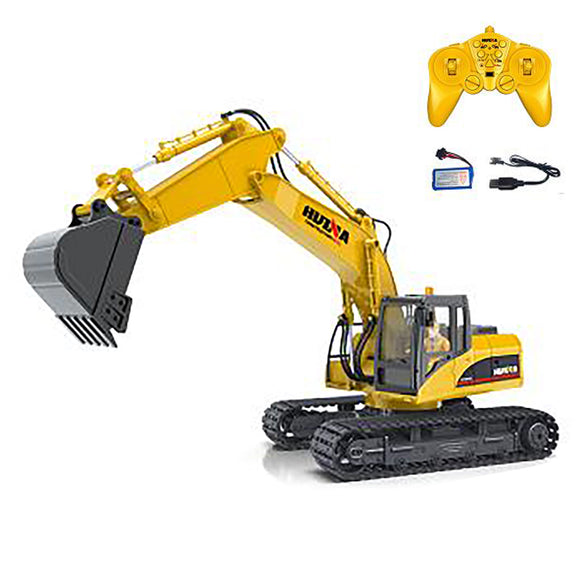 HUINA 1/14 RC Electric Excavator 1535 Remote Control Digger 15CH 2.4G Radio Finished Toy Model Battery Sound Light Effects