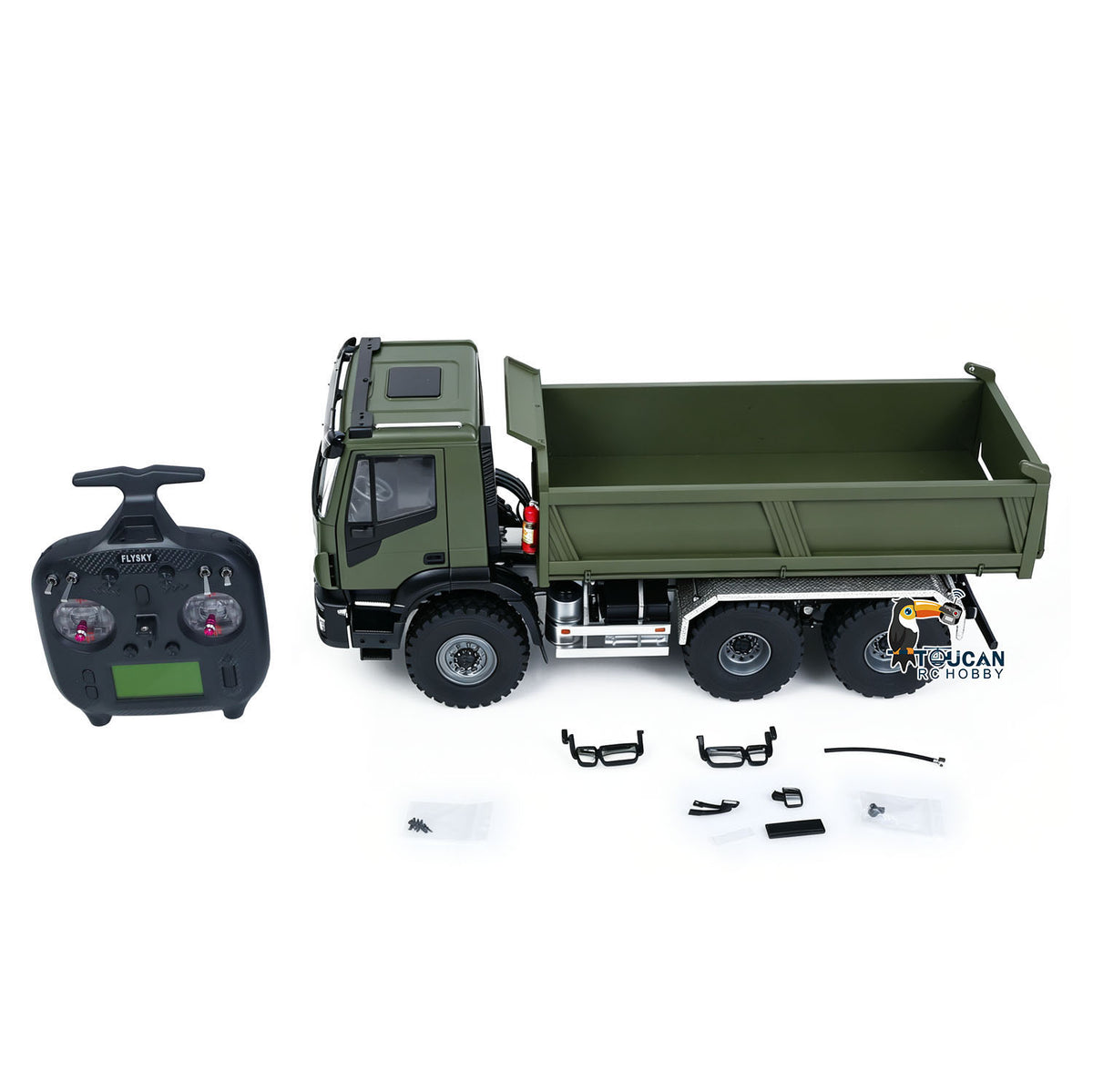 TOUCAN RC HOBBY MD 1/14 6*6 Metal Radio Control Hydraulic Dump Truck 2-Speed Gearbox RC Tipper Model Differential Locks Radio Light Sound System