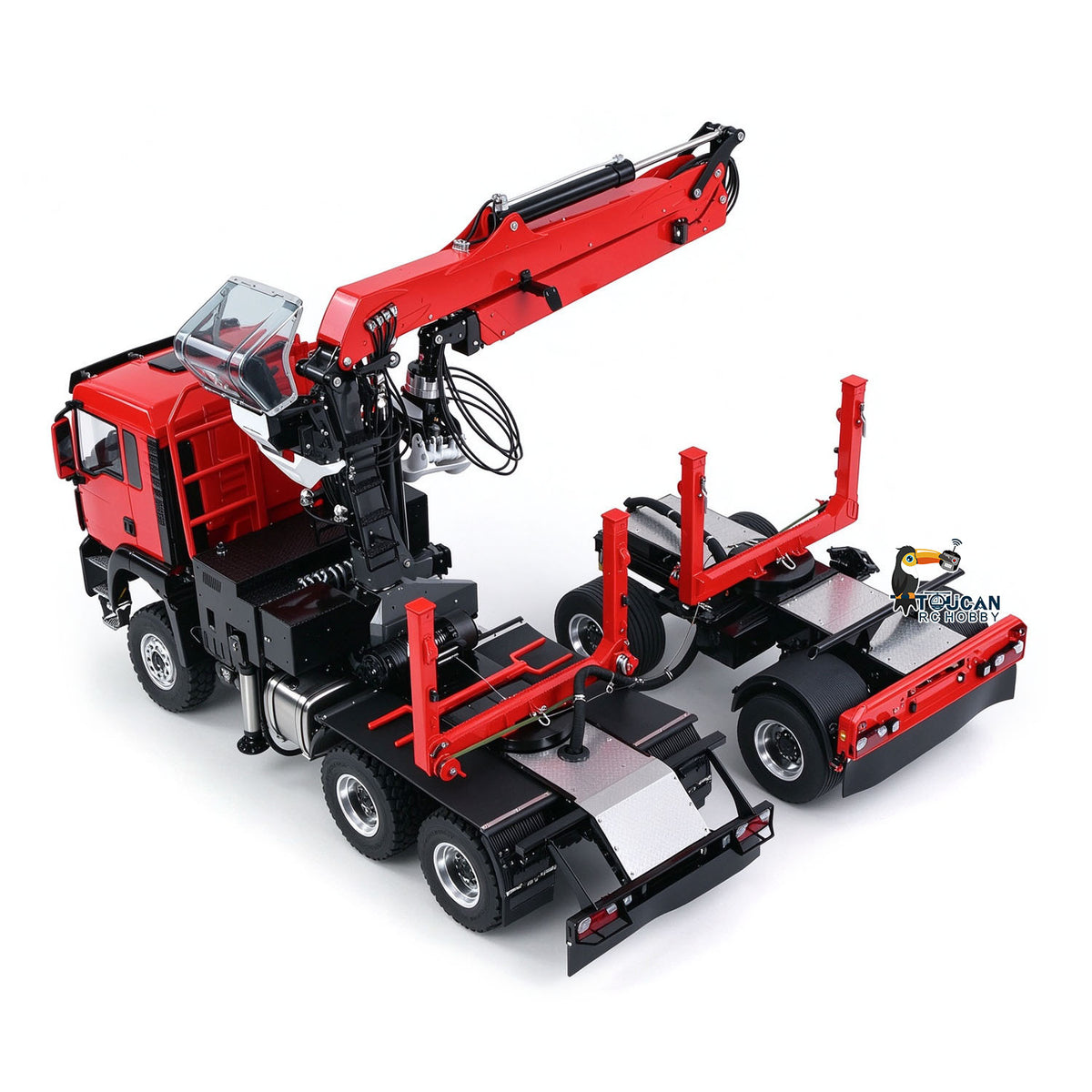 TOUCAN RC HOBBY LESU Z0073 1/14 RC Logging Truck Timber Transport Vehicle with Hydraulic Crane 6x6 Metal Chassis 8CH Valves 3Speed Gearbox Light Sound