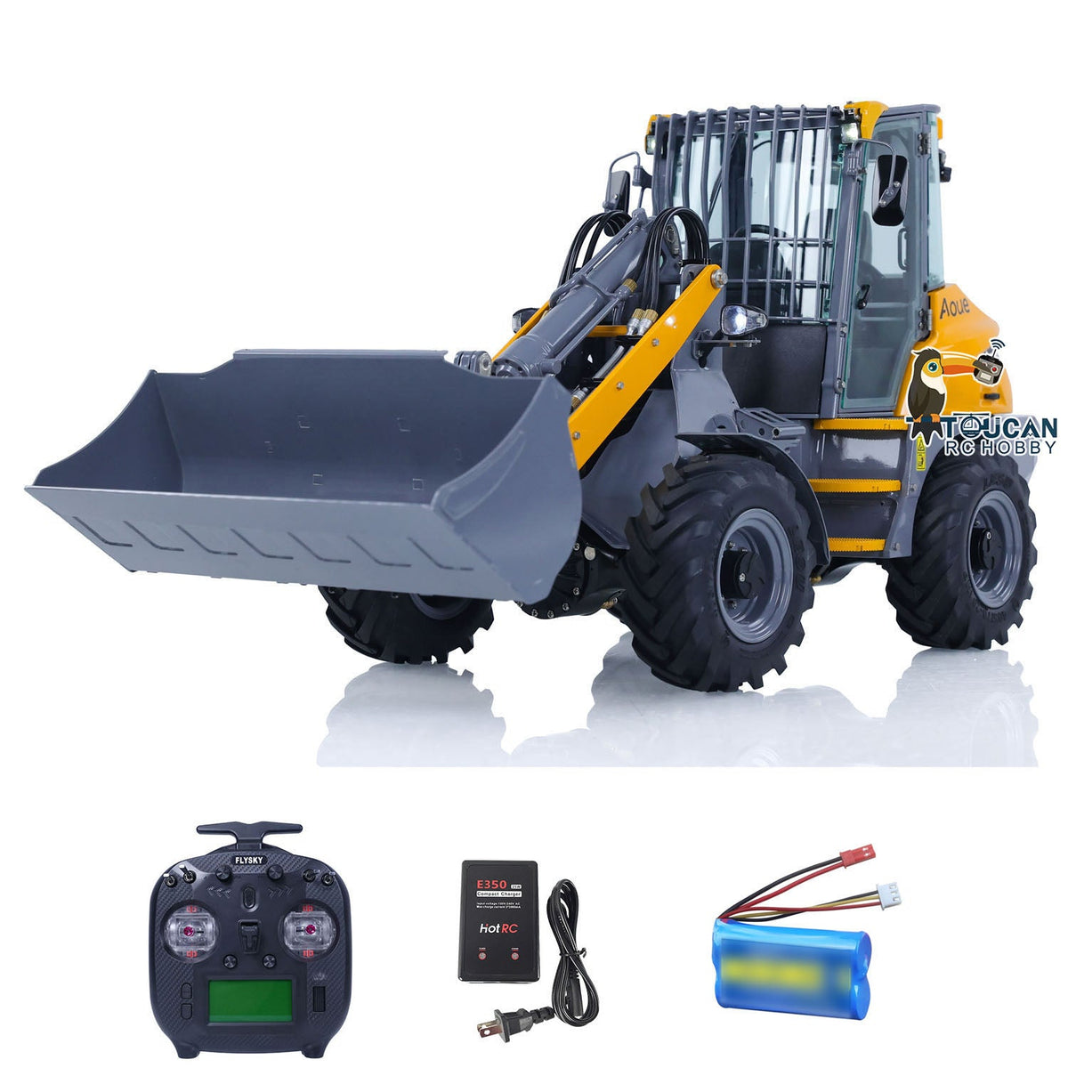 TOUCAN RC HOBBY LESU AOUE MCL8 1/14 Metal 4x4 Hydraulic RC Loader A0015 with 4CH Reversing Valve Light Sound System for Construction Model Hobbyists