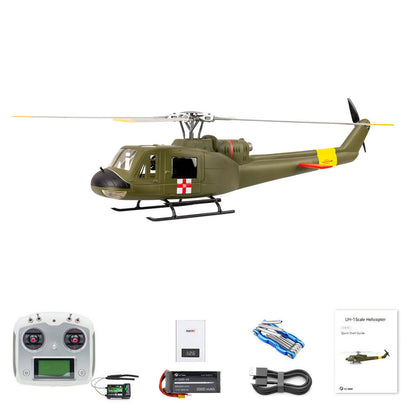FLYWING UH1 V4 Ferngesteuerter Hubschrauber GPS Automatischer Flug Bürstenloser Motor 60A Dual ESC Niedrige Batterie Rückkehr Huey Geschenke für Erwachsene