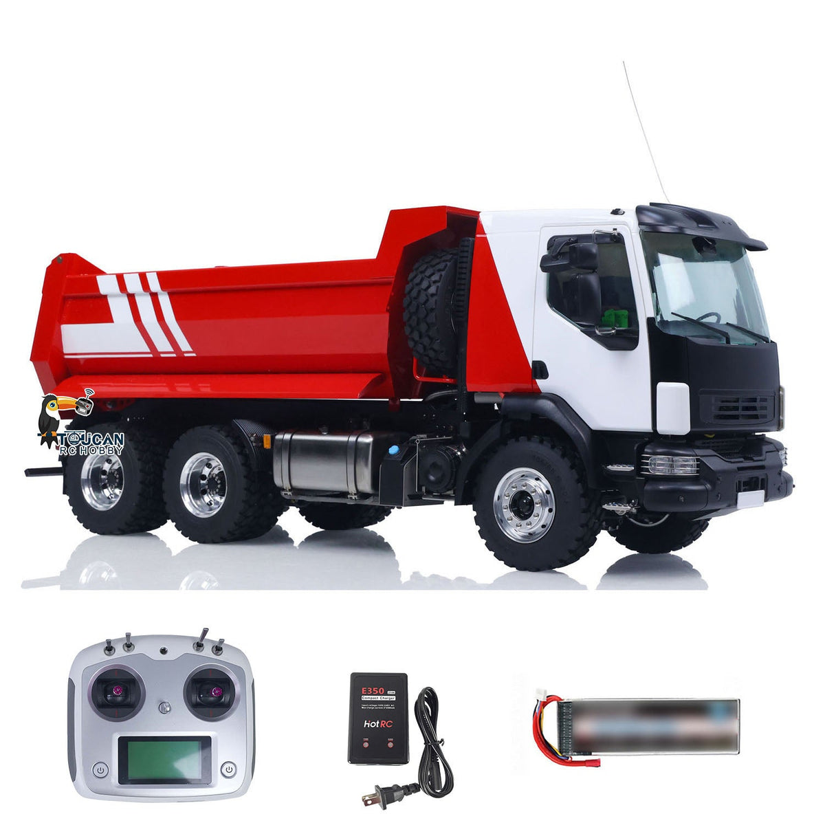 TOUCAN RC HOBBY LESU Z0032 1/14 Metal Hydraulic RC Dump Truck 2 Speed Transmission Differential Lock Axles Sound Light for Engineering Vehicle Enthusiast