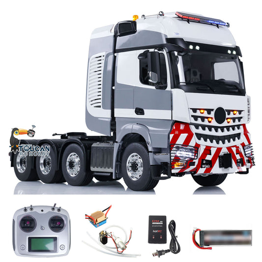 In Stock TOUCAN Painted 8x8 Heavy Metal Chassis RC Tractor Truck 1/14 Radio Control Cars Smoke Unit Sound for 1851 3363