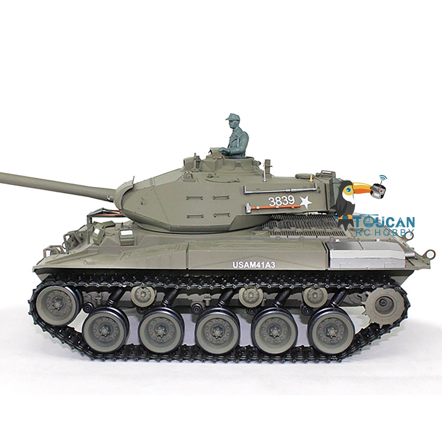 Henglong 1/16 TK7.0 Plastic USA Walker Bulldog M41A3 RTR RC Tank 3839 with Barrel Recoil Infrared Combat Sound Light BB Unit Smoke