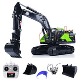 1/14 EC380 RC Hydraulic Excavator Metal Electric Construction Vehicles Assembled Model W/ Metal Buckets Ripper Transmitter