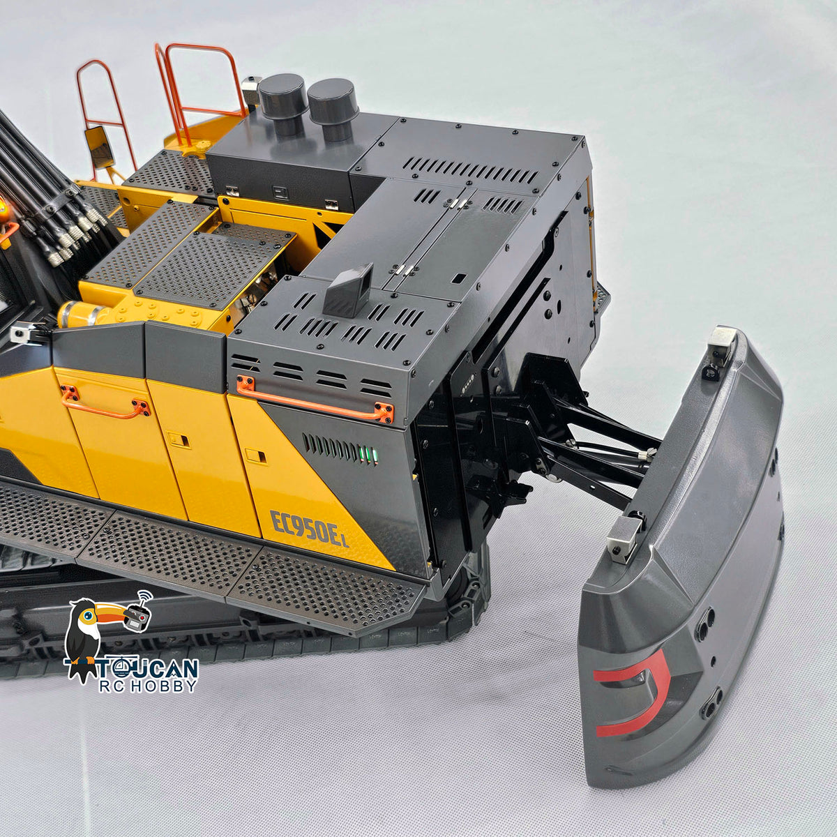 TOUCAN RC HOBBY 1/14 Metal RC Hydraulic Excavator EC950 RTR Dual Pump Digger Model 8CH Valve Hydraulic Lifting Counterweight Ripper PL18EV LITE