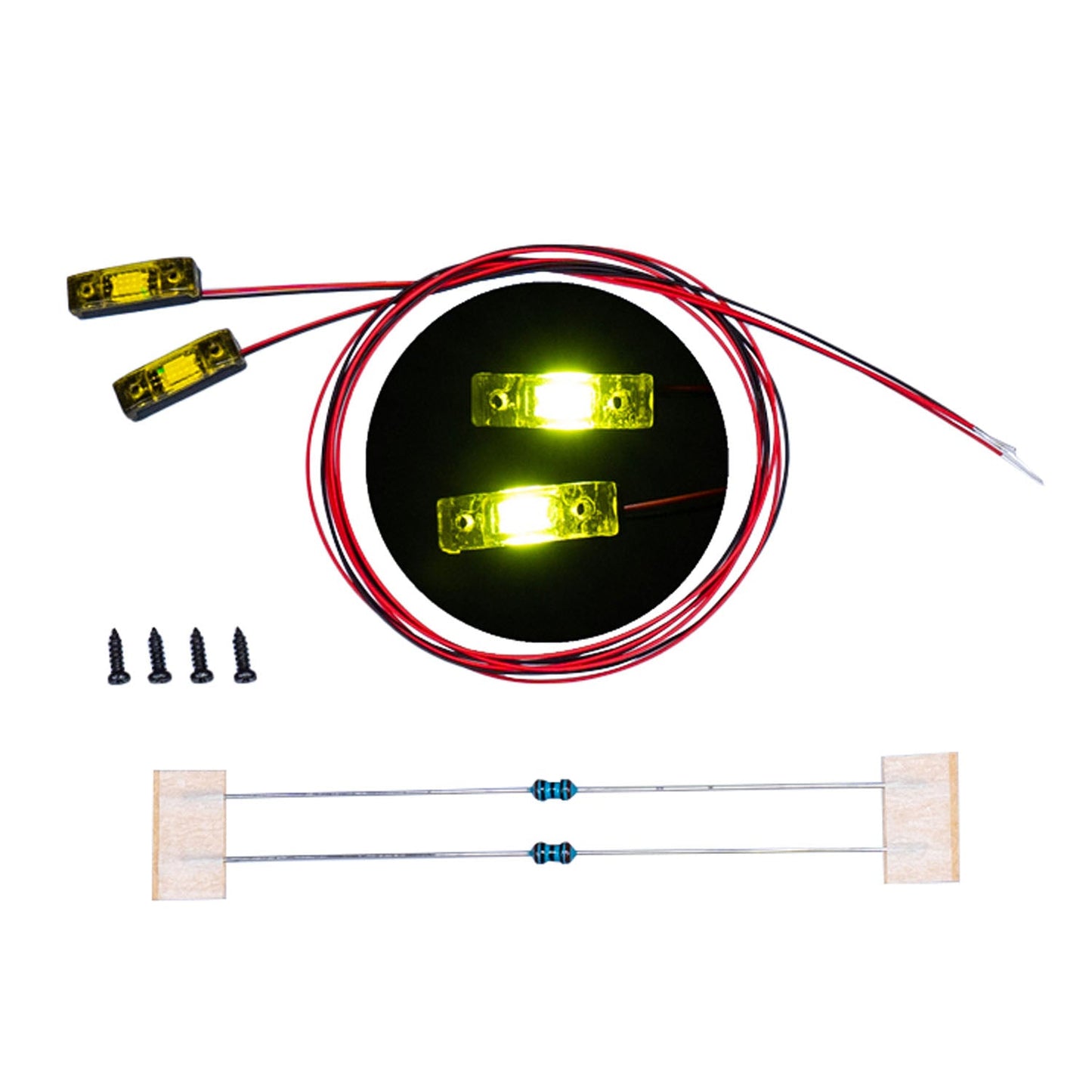 LED Kunststoff 2,2 V-3 V Warnleuchte Breite Lampe für DIY TAMIYA 1/14 RC Traktor Lkw Bulldozer Bagger Dumper R470 770S 3363 1851