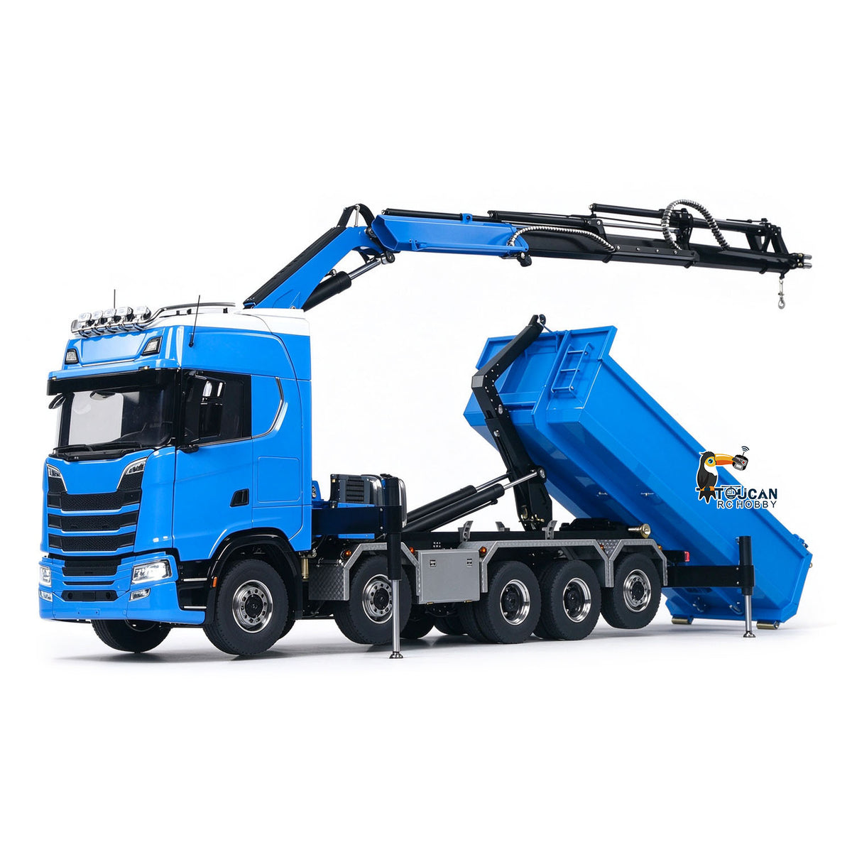 1/14 Maßstab 770S Metall 10x10 Funksteuerung Hydraulikkran Vollkipper LKW Auto Frsky XE Lite Funksystem