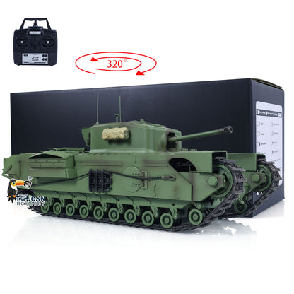 1/16 Tongde RC Panzer Churchill Mk.VII Elektro Infrarot Kampfspielzeug Fassrückstoß RTR Funkbatterie