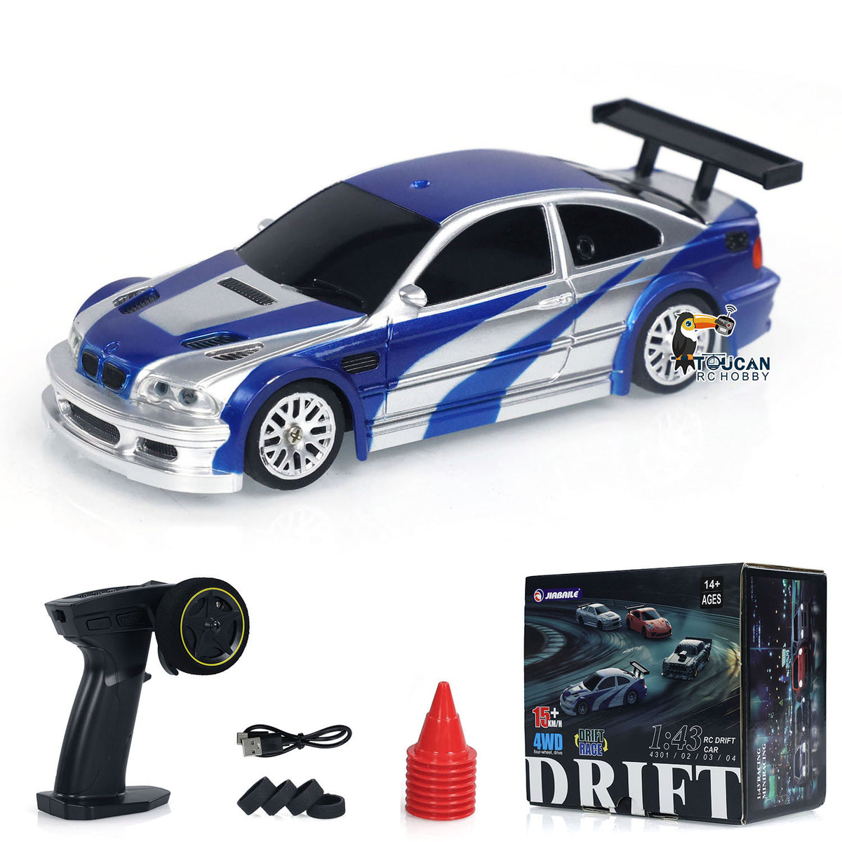 TOUCANHOBBY 1/43 4WD Ready to Go RC Rennwagen Ferngesteuertes Driftfahrzeug Mini Spielzeug Elektromodell Lichter RTR