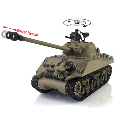 Henglong 2.4G 1/16 TK7.0 Plastic USA M4A3 Sherman 3898 RTR RC Tank with Barrel Recoil BB Infrared Combat Smoke Light Sound Metal Barrel