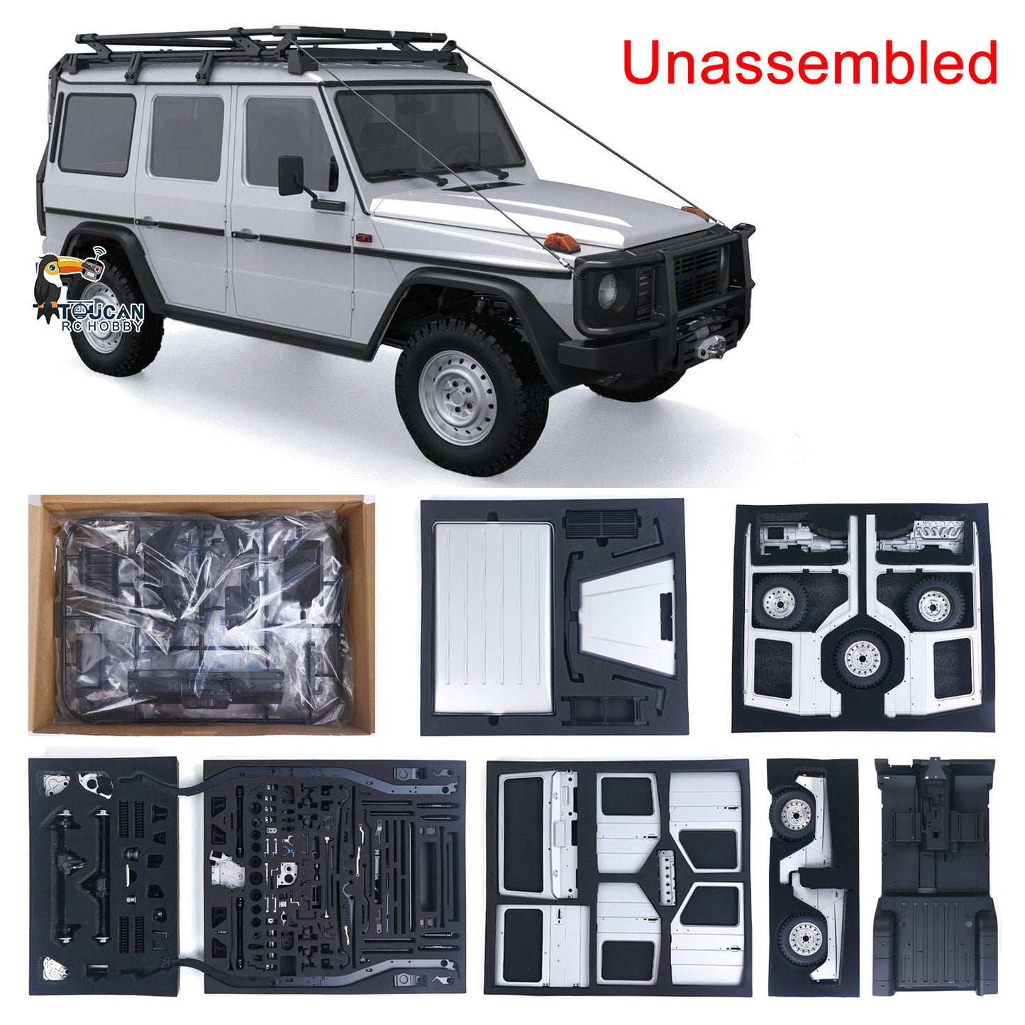 CAPO Metal 4x4 1/8 RC Off Road Car W460 Kit Remote Control DIY Vehicle Model Diff Locks 2Speed Gearbox No Electronic Parts