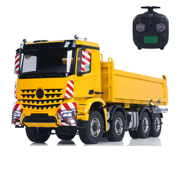 8x8 Hydraulic RC Dump Truck 1/14 Metal Remote Control Tipper Dumper Car Model With 3-speed Transmission Differential Lock Axles