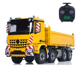 8x8 Hydraulic RC Dump Truck 1/14 Metal Remote Control Tipper Dumper Car Model With 3-speed Transmission Differential Lock Axles