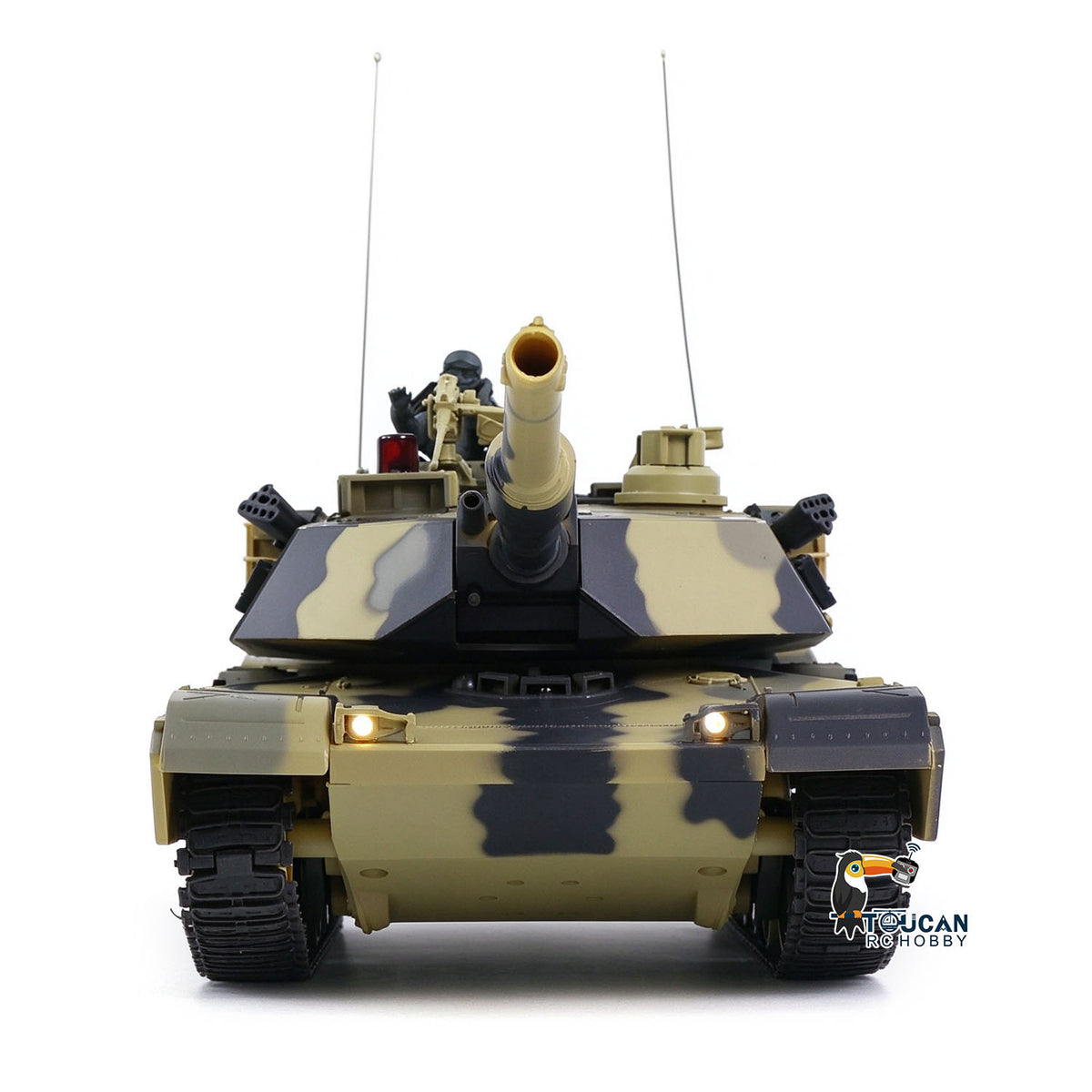 TOUCAN RC HOBBY Henglong 1/24 Plastic 3816 AbramsM1A2 RC Tank Model with Infrared Combat Turret Elevation and Depression Sound Light Smoke Unit Battery