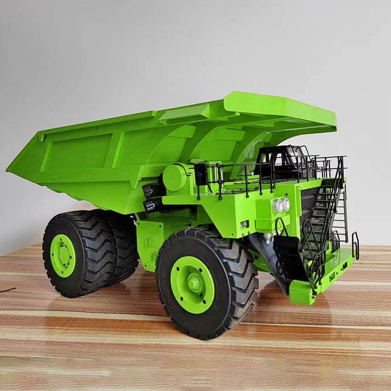 1/20 Maßstab 793D Grün Metall RC Hydraulisches Bergbauauto Fernbedienung Dumper Kipper LKW Modelle W/Radio Licht Motor ESC