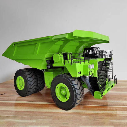 1/20 Maßstab 793D Grün Metall RC Hydraulisches Bergbauauto Fernbedienung Dumper Kipper LKW Modelle W/Radio Licht Motor ESC