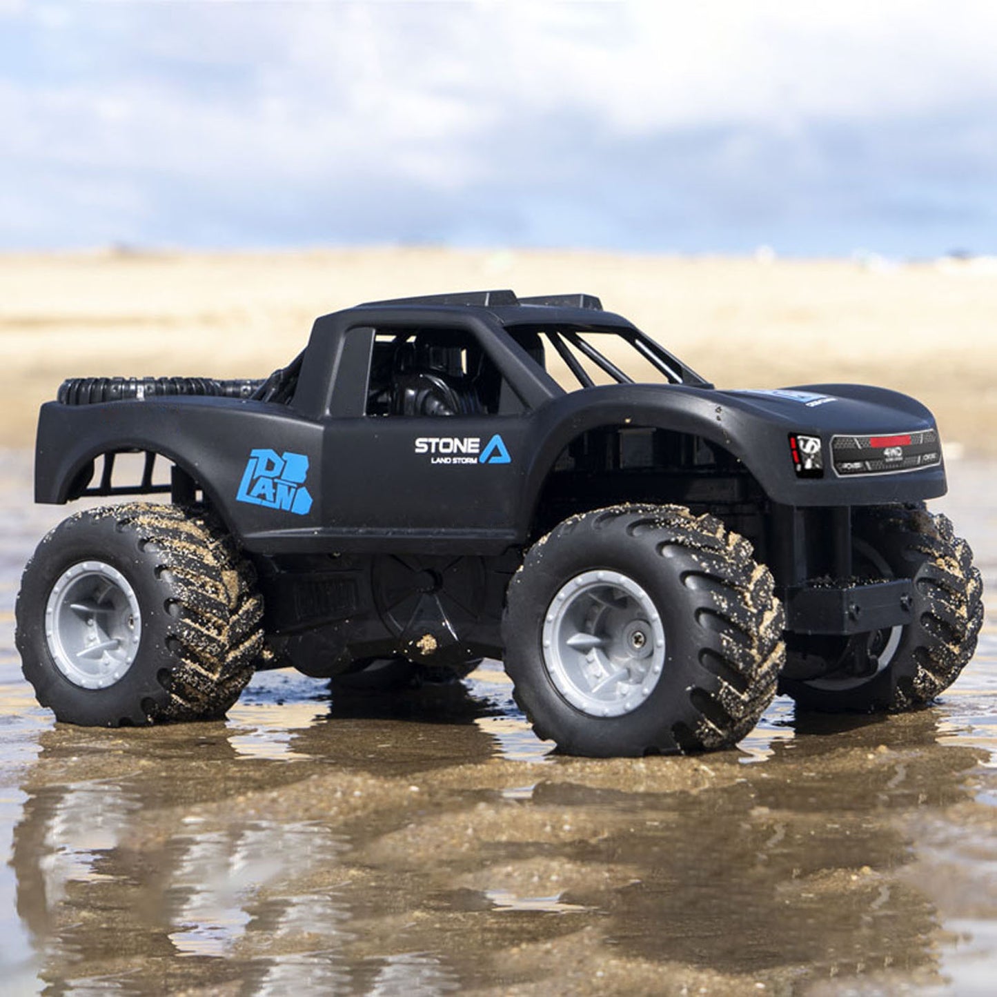 2,4 GHz RC Amphibien-Geländewagen Q156 1/16 Fernbedienung Allradantrieb 360-Grad-Drehung Wasserdichtes Stuntauto RTR-Batterie
