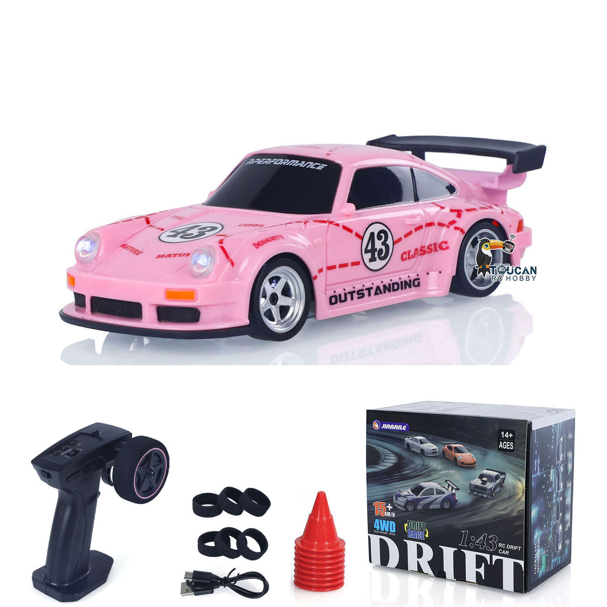 1/43 2,4G Funksteuerung Drift Auto Rennfahrzeuge High Speed 15KM/H 4WD Mini Auto Modell Batterie Lichter RTR Kinder Spielzeug Geschenk 