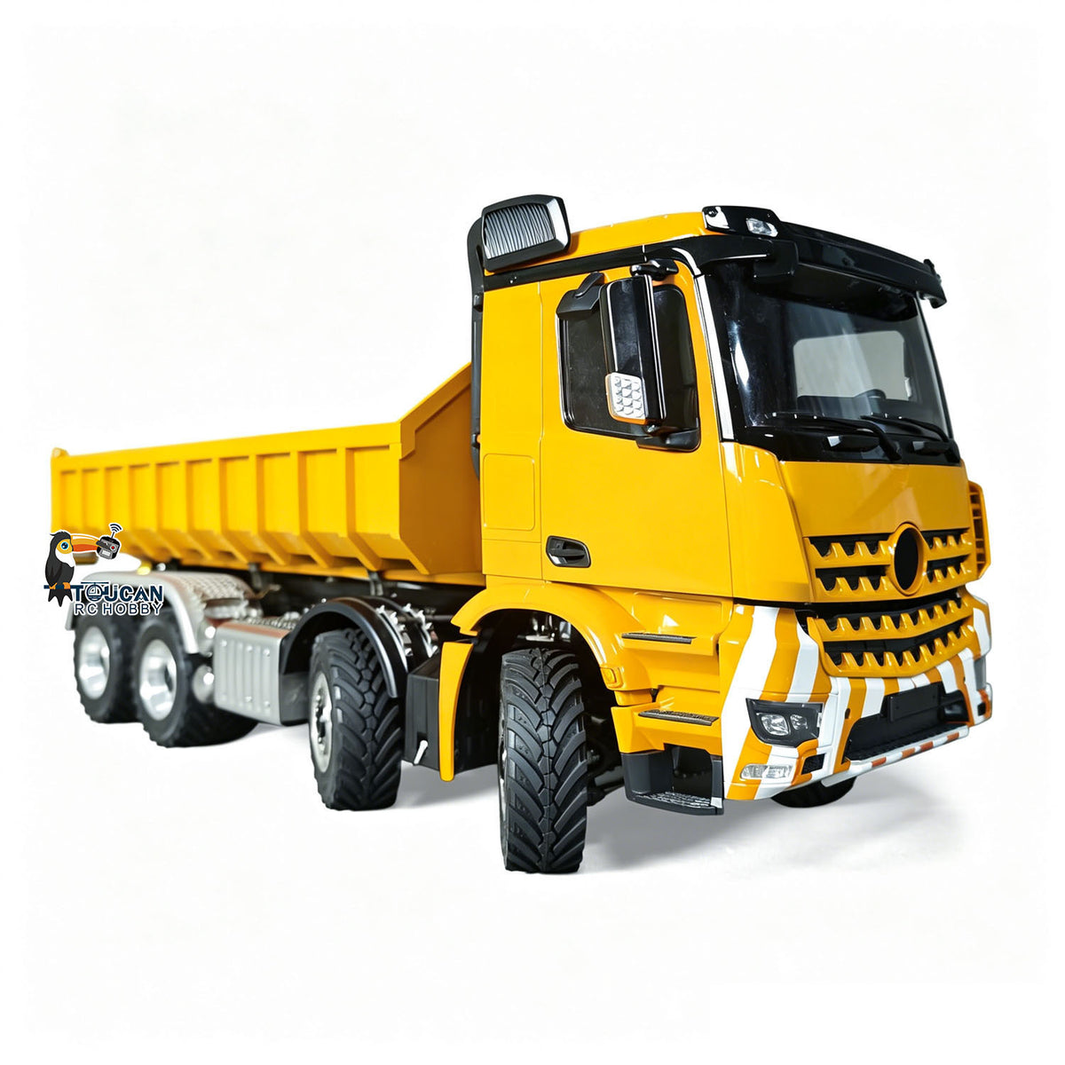 TOUCAN RC HOBBY 1/14 Radio Control Hydraulic Roll On Off Dumper 3CH Valves 8X8 Off Road Version RC Full Tipper 3Speed Transmission Light Sound