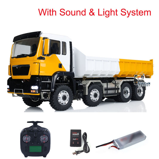 TOUCAN RC HOBBY LESU 8x8 1/14 RC Hydraulic Roll On Dumper Truck RTR Radio Control Full Dump Cars Lights Sounds