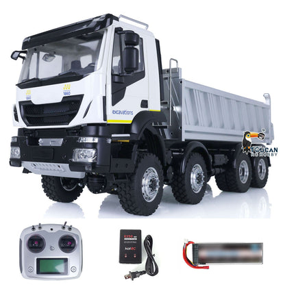 TOUCAN RC HOBBY LESU 1/14 Painted RTR RC Hydraulic Dump Truck 8X8 for Metal Chassis Lock Differential Steering Servo Charger ESC