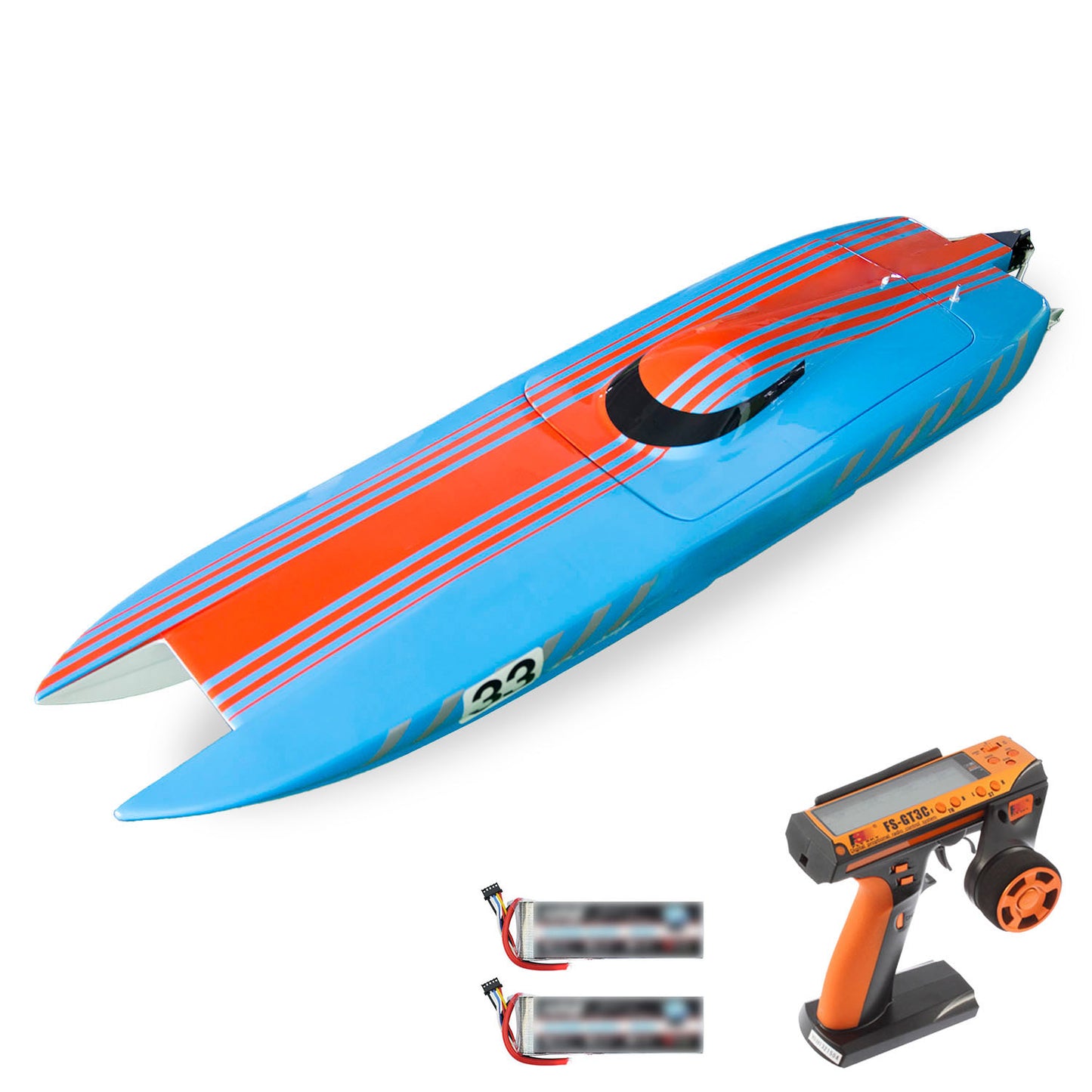 100 km/h Funkgesteuerte Rennboote DTRC E33 Kevlar Hochgeschwindigkeitsboot Wasserfahrzeugmodell RTR Kühlsystem Servo Dual Motor ESC