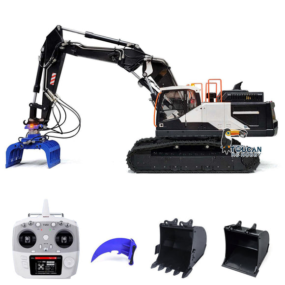 1/14 RC Hydraulic Excavator 10CH EC380 Tracked Remote Control Digger Assembled Model W/ Hydraulic Grab Bucket Loosener Transmitter