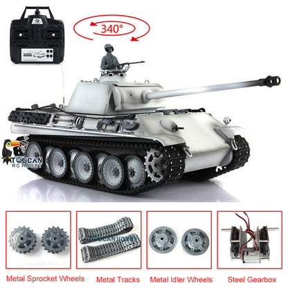 Henglong 1/16 TK7.0 Promotion German Panther G RTR RC Tank 3879 BB Infrared Combat Smoke Sound Light Metal Tracks Sprocket Wheels