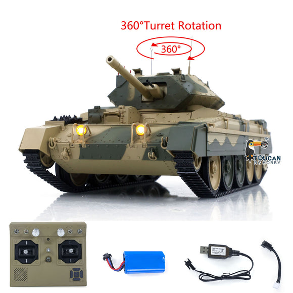 CoolBank 1/16 Radio Control Tank Crusader MK III 360 Degre Turret Rotation Barrel Recoil Elevation Light Sound Smoke System