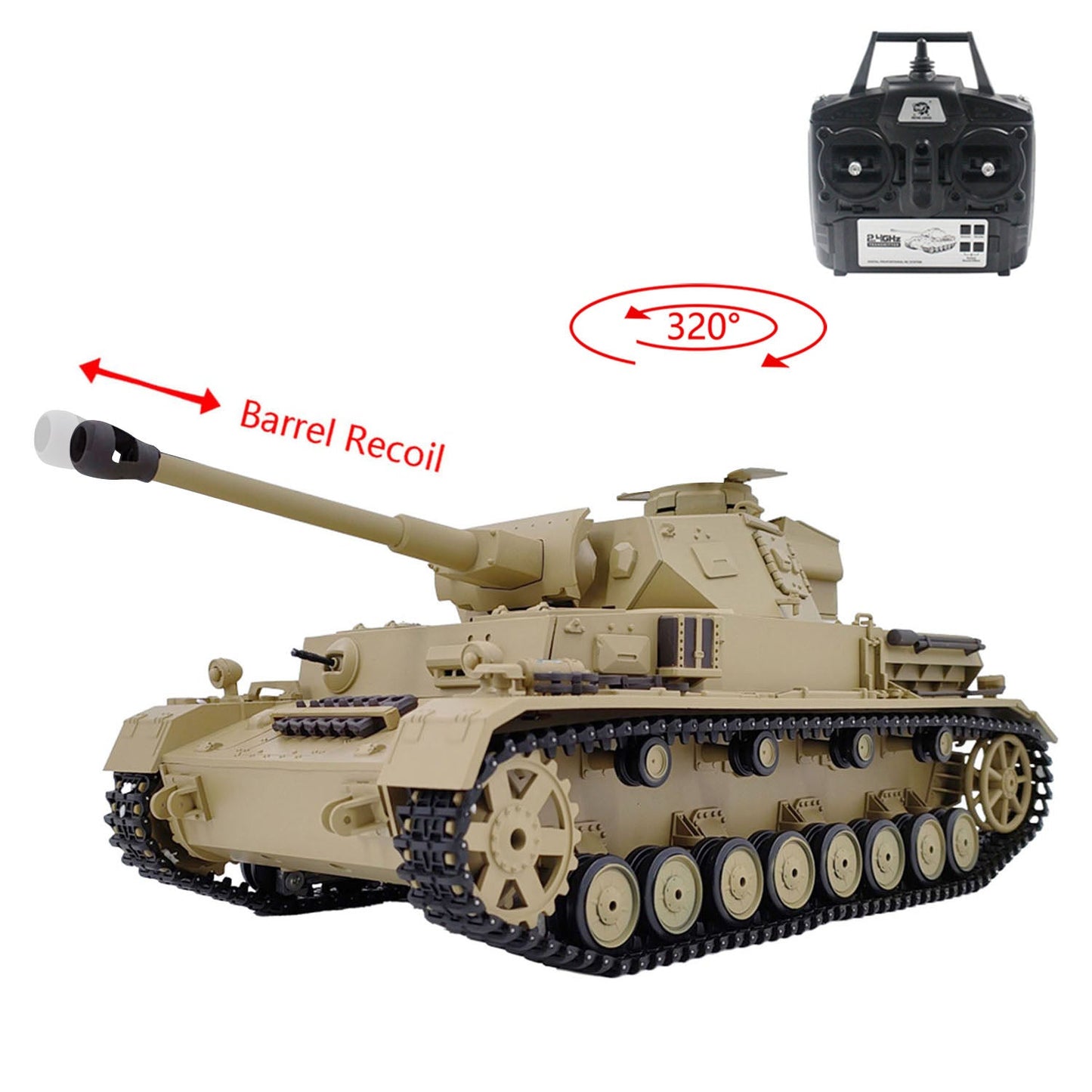 Henglong 1/16 TK7.0 Special Spray Painting Plastic German Panzer IV F2 3859 RTR RC Tank BB Infrared Combat Metal Suspension Arm Gearbox Smoke Model